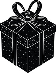 beautiful black gift box vector silhouette art this is an editable and printable vector eps file