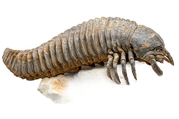 High-Quality Isolated Trilobite Fossil Image with Transparent Background - Ideal for Educational Materials and Paleontology Projects