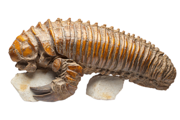 High-Quality Isolated Trilobite Fossil Image with Transparent Background - Ideal for Educational Materials and Paleontology Projects