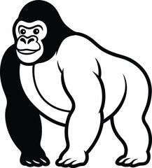 Fototapeta premium beautiful black gorilla vector silhouette art this is an editable and printable vector eps file