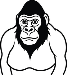 Fototapeta premium beautiful black gorilla vector silhouette art this is an editable and printable vector eps file