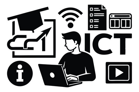 Digital Information Technology and Programming Vector

