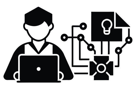 Digital Information Technology and Programming Vector

