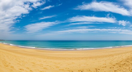 Fototapeta premium Azure Embrace: Noontide Beach AI Generated
