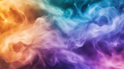 Fototapeta premium Vibrant abstract smoke patterns blending orange, blue, and purple colors in a dynamic flow