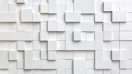 Abstract white ceramic mosaic tile wall texture interior design digital art modern environment close-up view