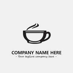 Cup illustration black and white for logo company vector image
