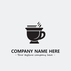 Cup illustration black and white for logo company vector image
