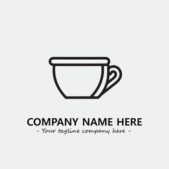 Cup illustration black and white for logo company vector image

