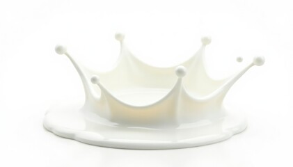 Isolated crown of white milk splash, creamy texture , dairy, product photography, fresh