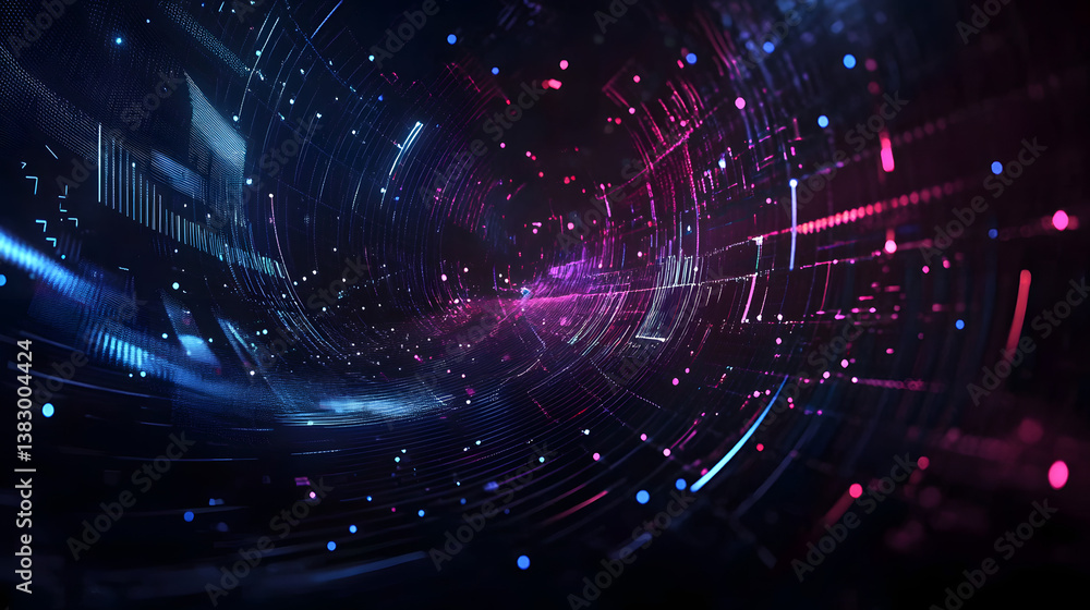Poster high tech technology geometric and connection system background with digital data abstract.