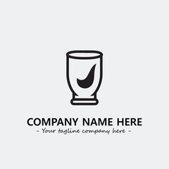 Cup illustration black and white for logo company vector image
