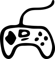 Hand Drawn gamepad doodle. Sketch style icon. Decoration element. Isolated on white background. Flat design. Vector illustration