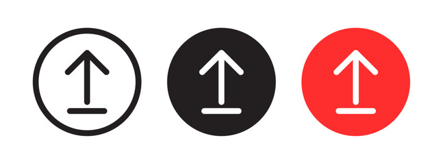 Upload icons with upward arrows. 