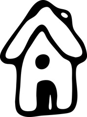 Hand Drawn house doodle. Sketch style icon. Decoration element. Isolated on white background. Flat design. Vector illustration