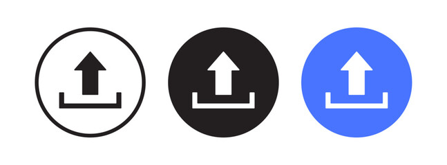 Upload icons with upward arrows. 
