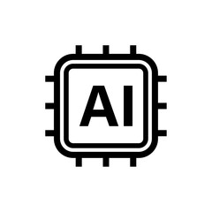 AI chip icon set featuring artificial intelligence, machine learning, and tech symbols. Perfect for tech, AI, software, digital services, innovation, and futuristic design.