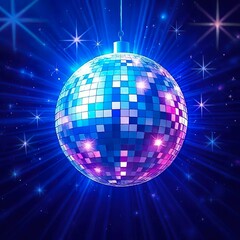 Obraz premium Vector Illustration of a Shiny Disco Ball: Brightening Up Nightclub Celebrations and Retro Dance Parties,Ai generated 