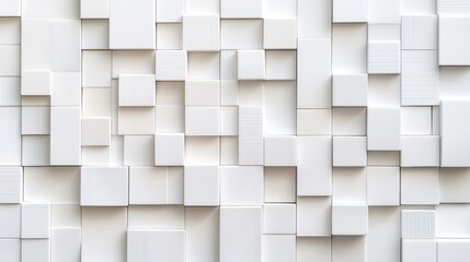 Abstract white ceramic mosaic tile wall texture art modern design indoor setting visual harmony
