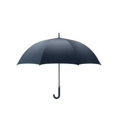 A stylish black umbrella on a white isolated background, perfect for showcasing weather protection and fashion statements related to personal accessories.