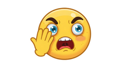 Emoticon placing hand on head - emoji with palm gesture