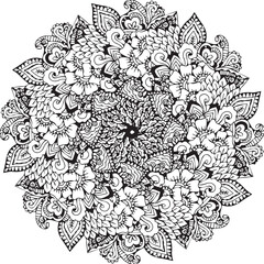Beautiful flower art and mandala vector design