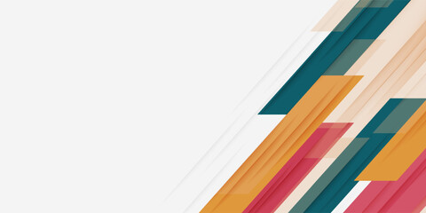 Abstract horizontal banner background with shadow lines. Trendy diagonal overlay rectangle shapes. Modern geometric design.