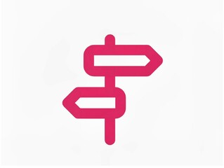 The white background in the picture is an illustration of two pink signs, one facing right and one facing left. It is used as an illustration in various art works. The colors are very beautiful.