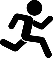 Running Stick Figure Icons – Motion and Speed Symbols
