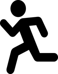Running Stick Figure Icons – Motion and Speed Symbols
