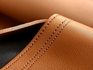 Tan Leather Seam Closeup