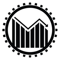 Black Loss Graph Symbol Economic Decline Icon