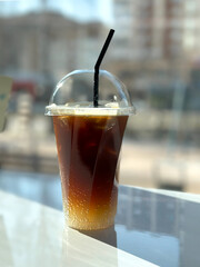 Orange coffee. Ice coffee 