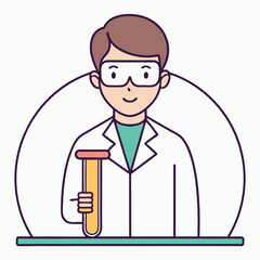 Obraz premium Science Lab Experiment Heating Substances in Test Tube
