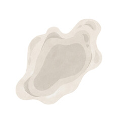Watercolor spot. Beige stone. Puddle with liquid. Fossil with time layers of different prehistoric eras. Watercolor illustration. Background, hand drawing