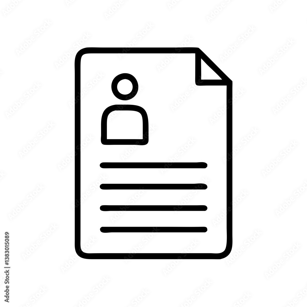 Poster document icon with profile outline and lines