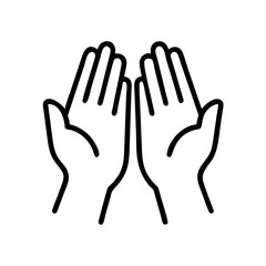 Fototapeta premium Hands raised in prayer gesture