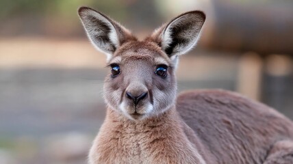 high-resolution portrait kangaroo curious animal nature eyes blurred expressive fur close-up
