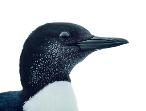 Loon. White, transparent background.