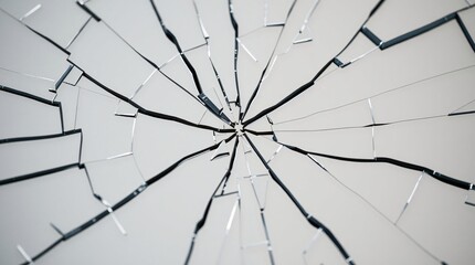 Obraz premium Close-Up of a Broken Mirror with Shattered Reflections 