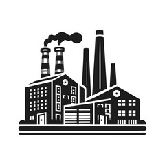 Obraz premium industrial factory engrave logo icon design icons set transparent background