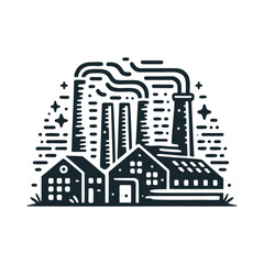 Obraz premium industrial factory engrave logo icon design icons set transparent background