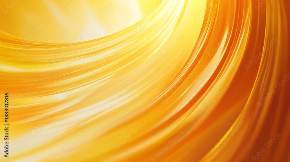 Poster abstract vibrant golden swirl design creating a sense of motion and warmth in a bright background