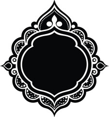 round frame with floral ornament