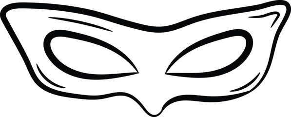 Beautiful hand drawn fashion mask icon. Hand drawn black sketch. Sign / symbol / doodle. Isolated on white background. Flat design. Vector illustration