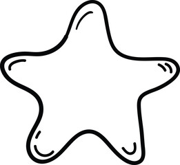 Beautiful hand drawn fashion star icon. Hand drawn black sketch. Sign / symbol / doodle. Isolated on white background. Flat design. Vector illustration