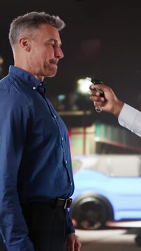 Policeman Doing Driver Alcohol Test