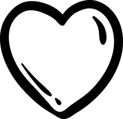 Handdrawn heart doodle icon. Hand drawn black sketch. Sign symbol. Decoration element. White background. Isolated. Flat design. Vector illustration