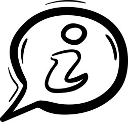 Hand drawn info doodle icon. Hand drawn black sketch. Sign symbol. Decoration element. White background. Isolated. Flat design. Vector cartoon illustration