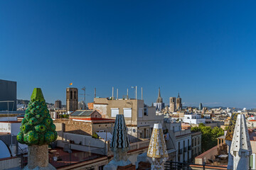 roofs of Barcelona, Spain